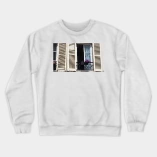 Paris Apartment Window and Shutters Crewneck Sweatshirt